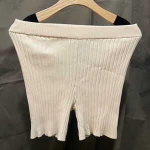 Ribbed Knit Loungewear Set Top: Sleeveless V-neck crop top & bottom